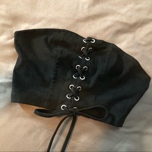 Forever 21 - Faux Suede Lace Up Crop/Tube Top